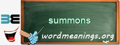 WordMeaning blackboard for summons